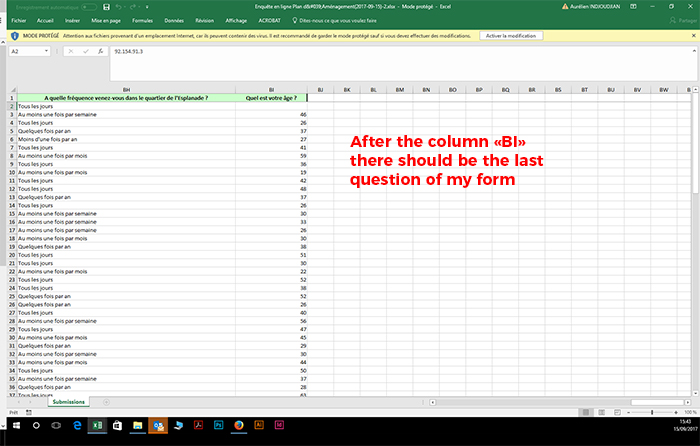 Missing Column On Excel Report Of One Of My Forms